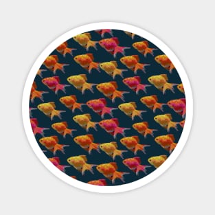 Seamless pattern colorful fancy golden fish Magnet